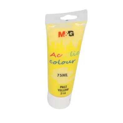 M&Amp;Amp;G Acrylic Colour Tube 75Ml - Apln6598 - 216 - 1 M&Amp;Amp;G Acrylic Color Tube 75Ml - Apln6598 - Pale Yellow 216 - Image 1