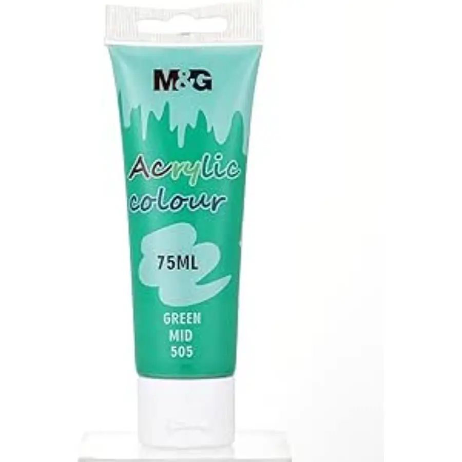 M&Amp;Amp;G Acrylic Colour Tube 75Ml - Apln6598 - 505 - 1 M&Amp;Amp;G Acrylic Color Tube 75Ml - Apln6598 - Green Mid 505 - Image 1