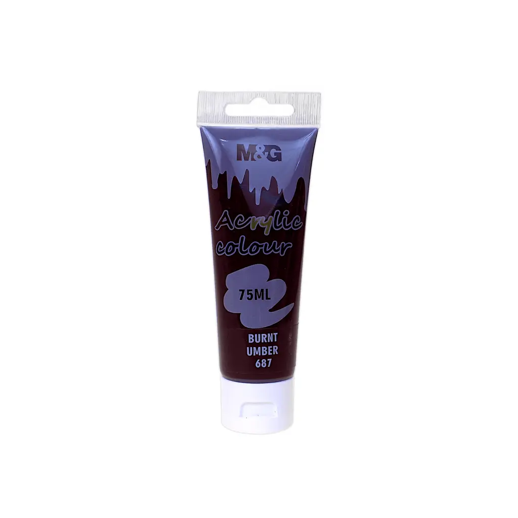 M&Amp;Amp;G Acrylic Colour Tube 75Ml - Apln6598 - 687 - 1 M&Amp;Amp;G Acrylic Color Tube 75Ml - Apln6598 - Burnt Umber 687 - Image 1