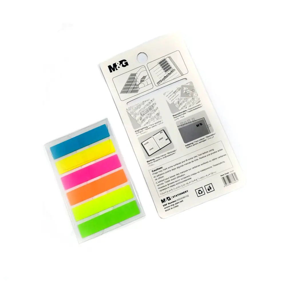 M&Amp;G Neon Sticky Flags - Ys-97 - 120 Sheets - 6 Colors