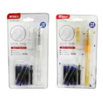 M&G Transparent Fountain Pen - HAFP1091 - with Ink Pump & 6 Blue Ink Cartridges